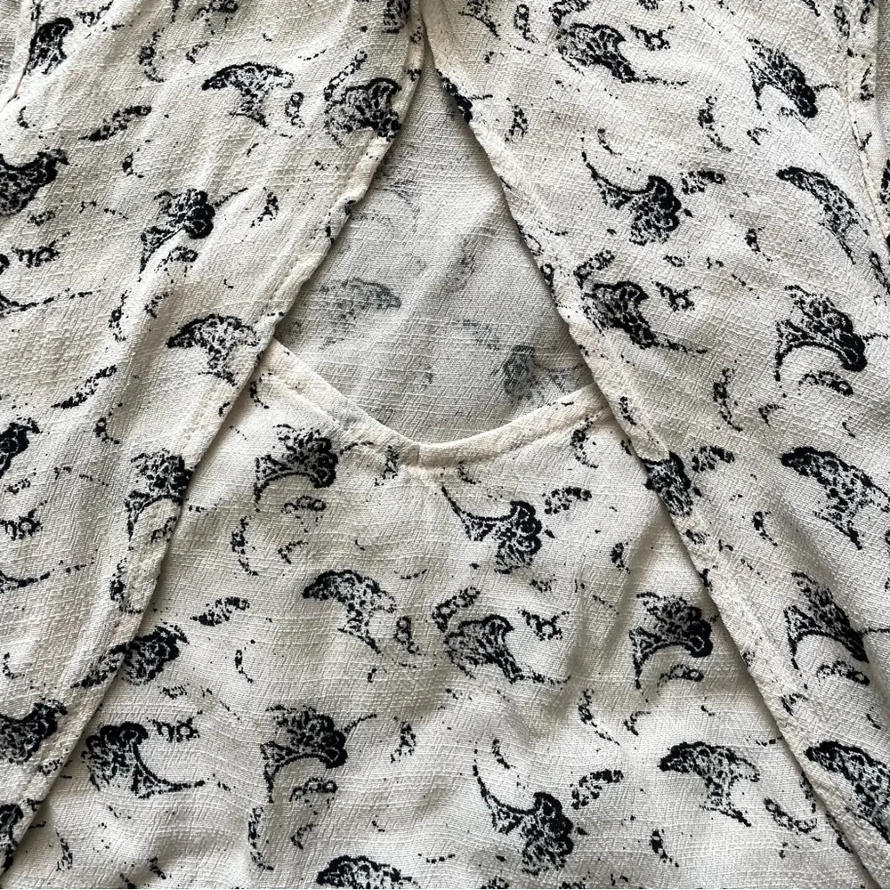 FREE PEOPLE crinkle look through printed top